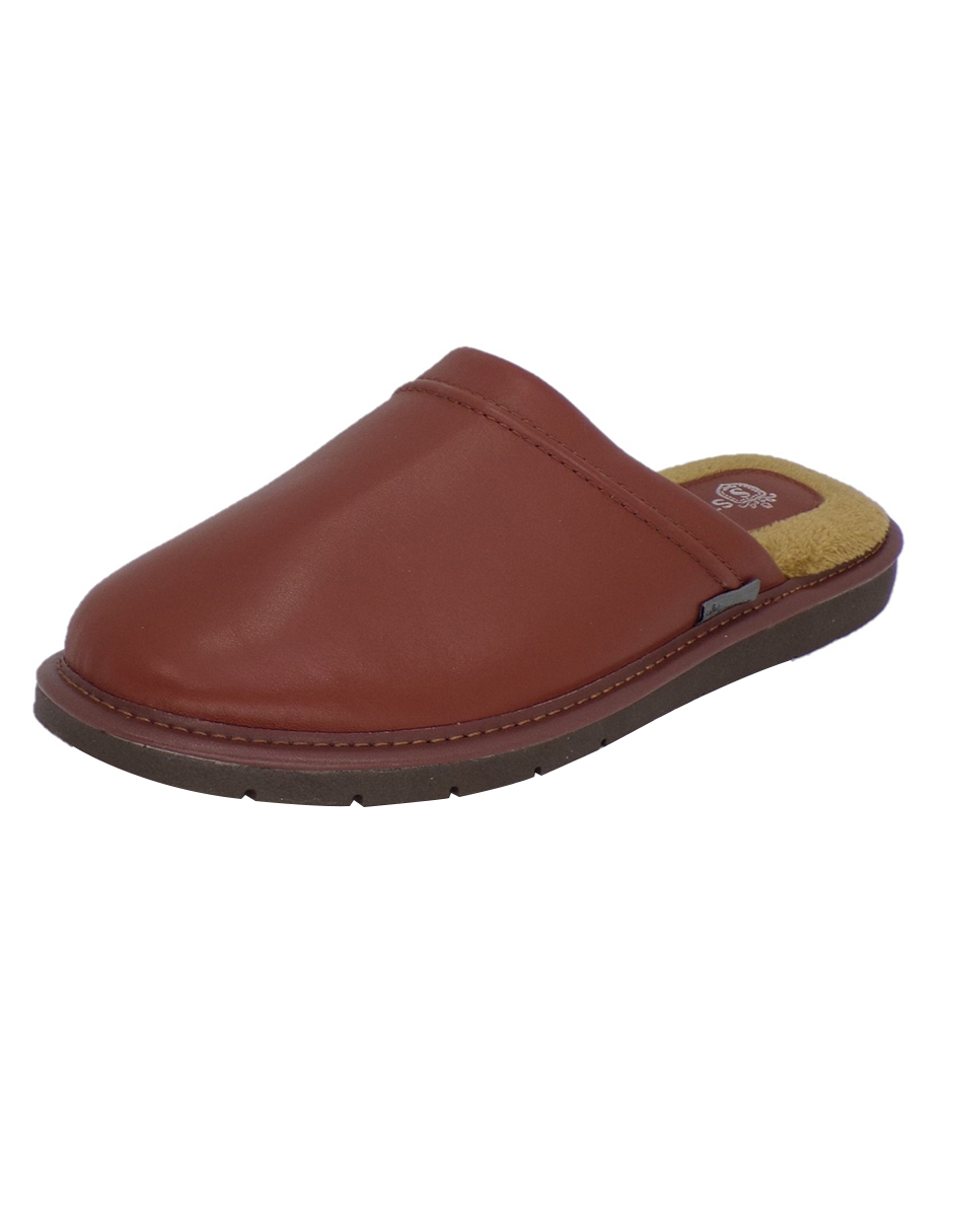 Foto 2 pulgar | Pantuflas De Piel Salto De Cama Para Hombre Marca Stahl  Modelo 4747  Color Café