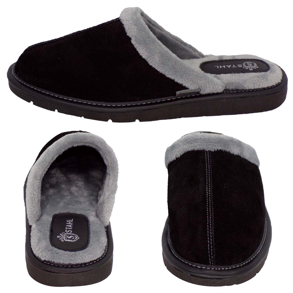 Foto 2 | Pantuflas de Gamuza Salto de Cama para Hombre Stahl 4751 color Negro