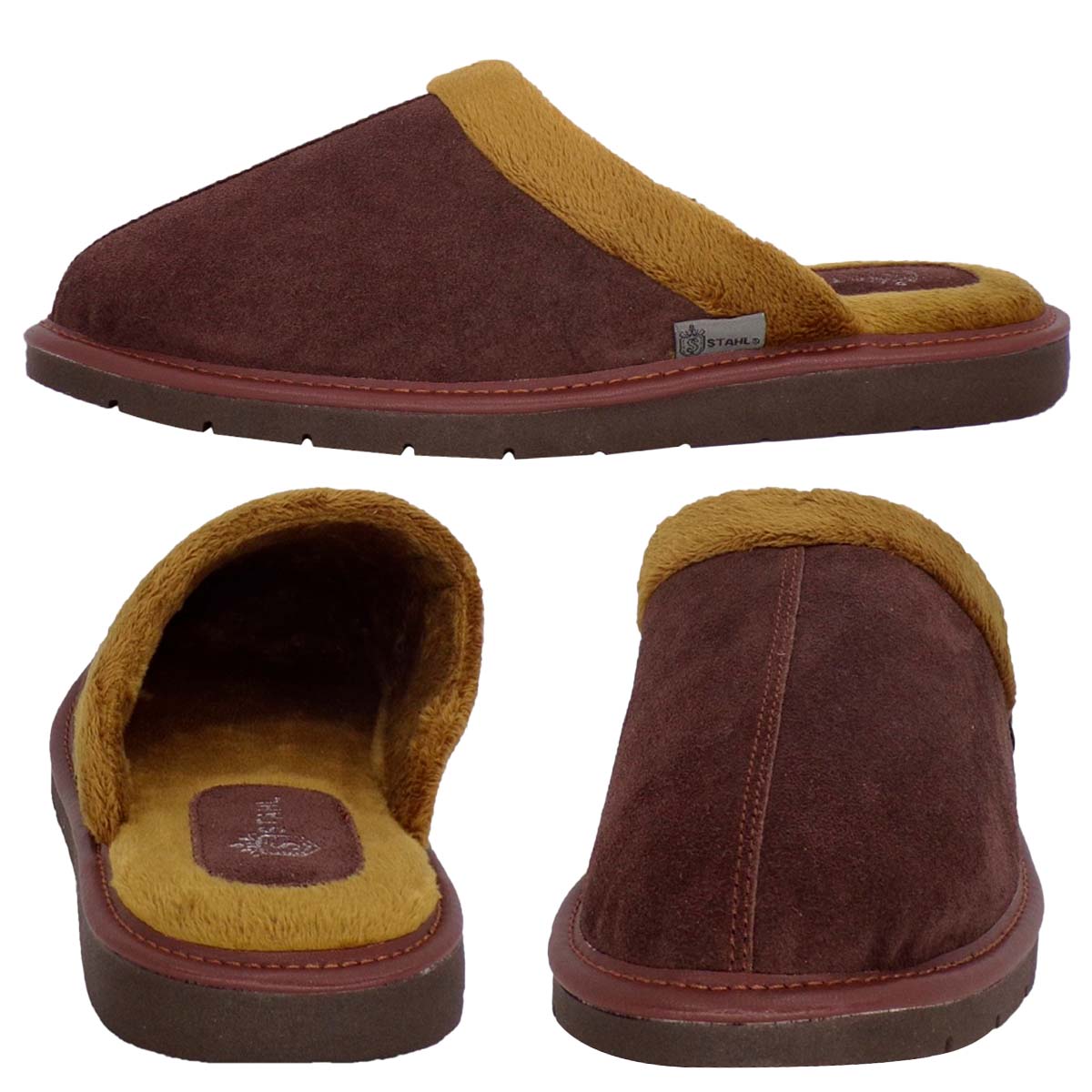 Foto 3 pulgar | Pantuflas de Gamuza Salto de Cama para Hombre Stahl 4751 color Marrón