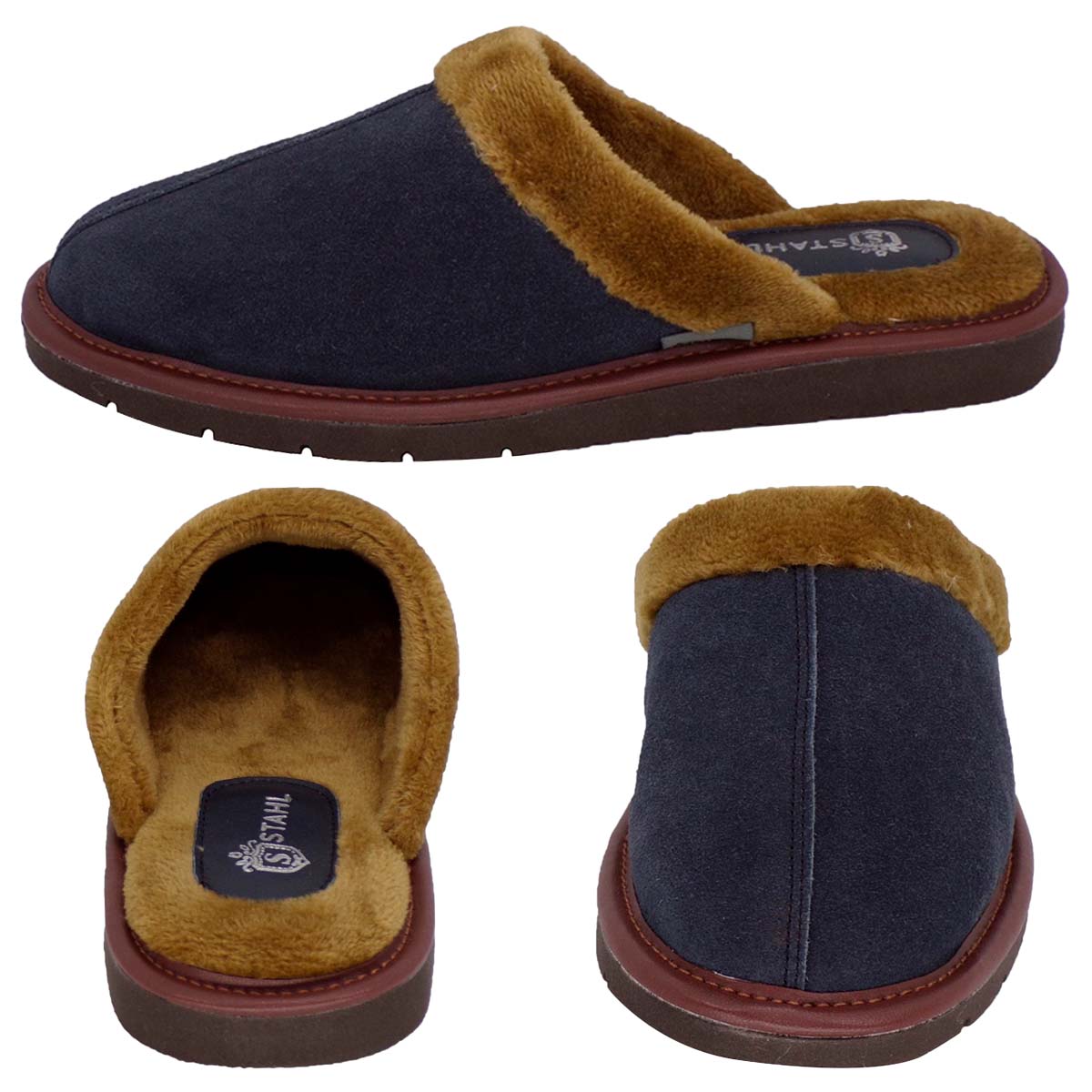 Foto 3 pulgar | Pantuflas de Gamuza Salto de Cama para Hombre Stahl 4751 color Azul