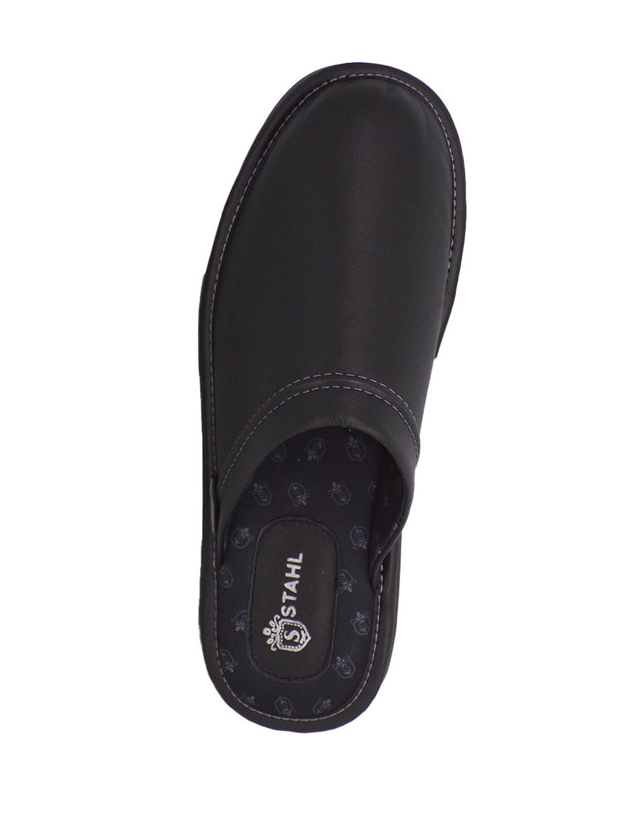 Foto 4 pulgar | Pantuflas de Piel Salto de Cama para Hombre Stahl 1806 color Negro