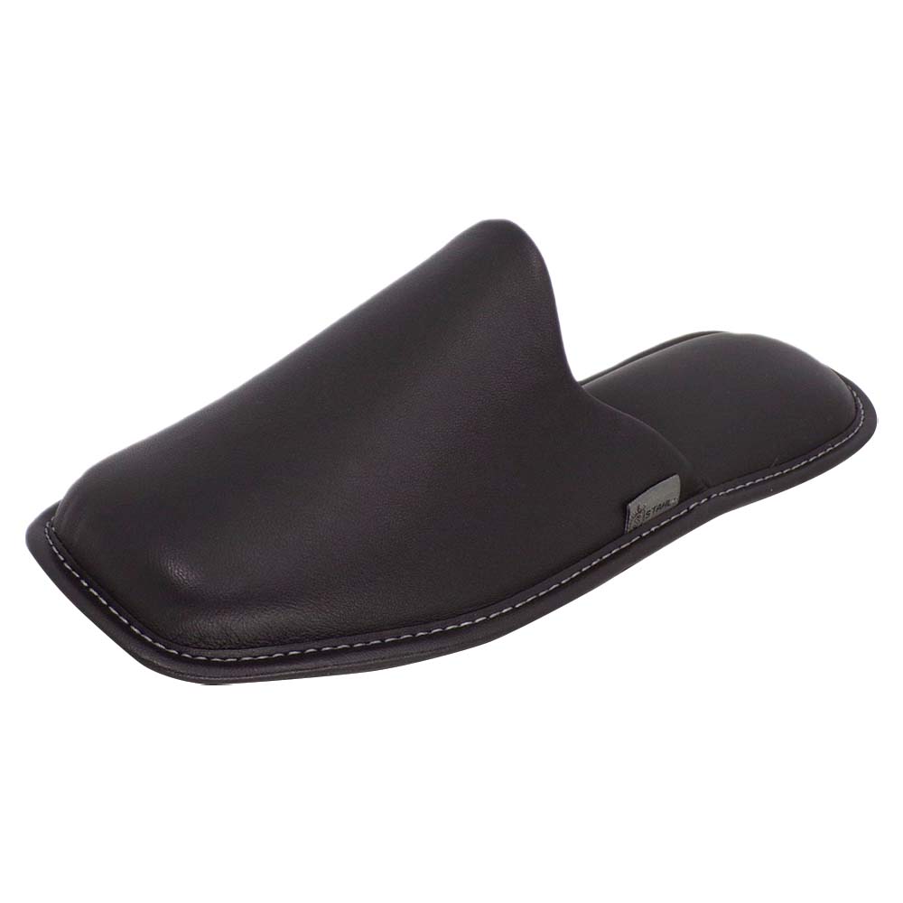 Foto 2 pulgar | Pantuflas Stahl  1800 color Negro de Piel para Hombre
