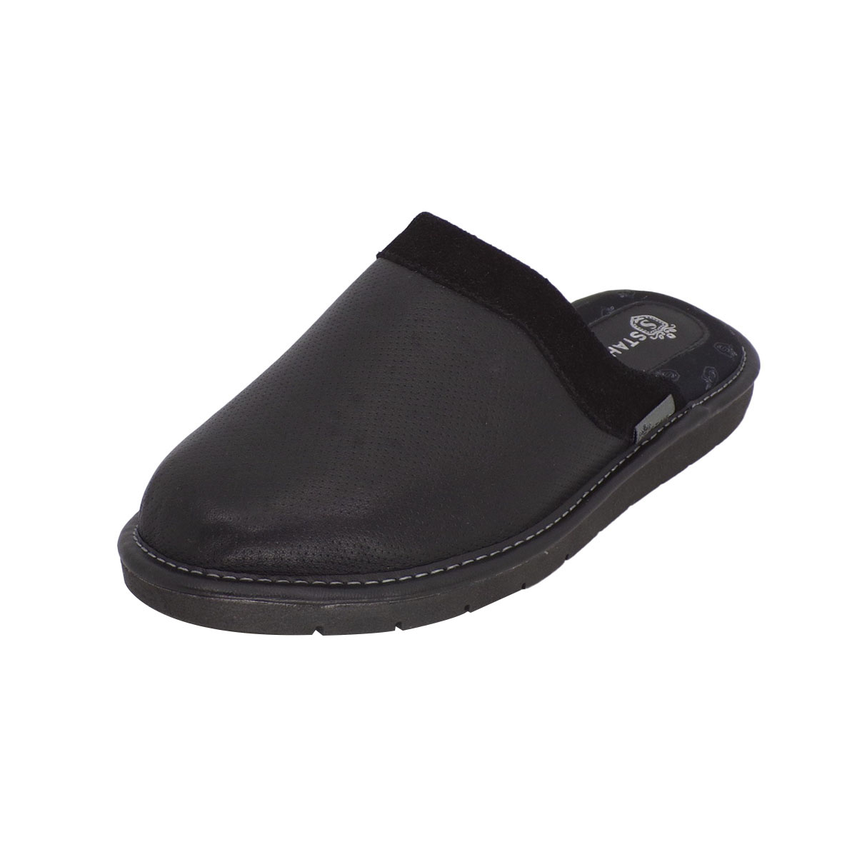 Foto 1 | Pantuflas de Piel Stahl 1808 color Negro para Hombre
