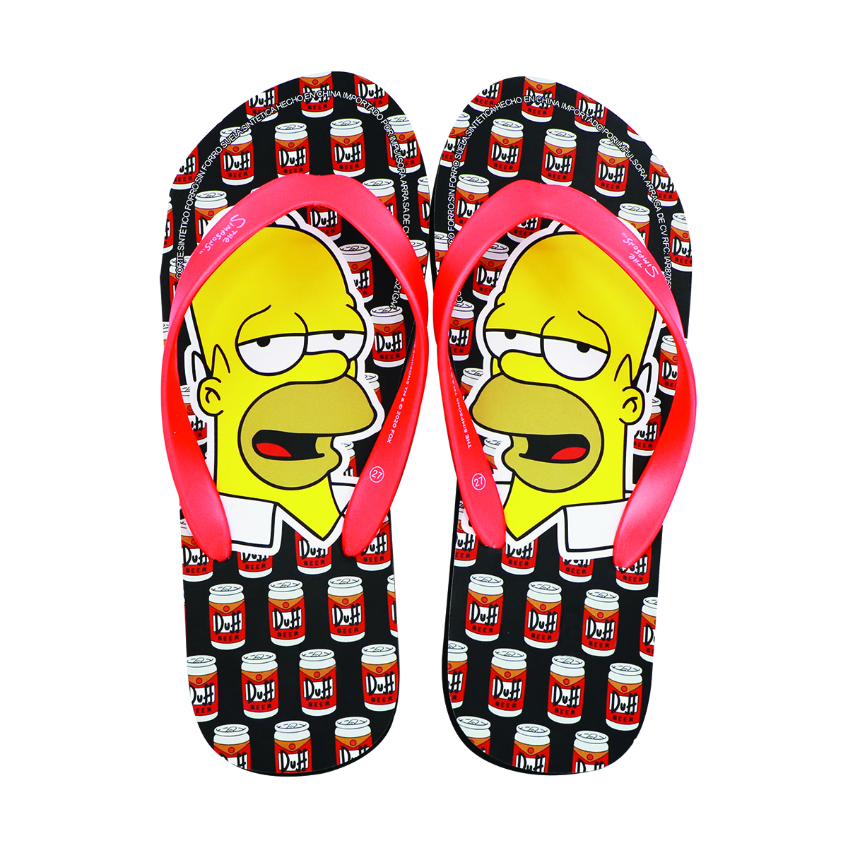 Sandalias Para Hombre Homero Simpson Color Negro