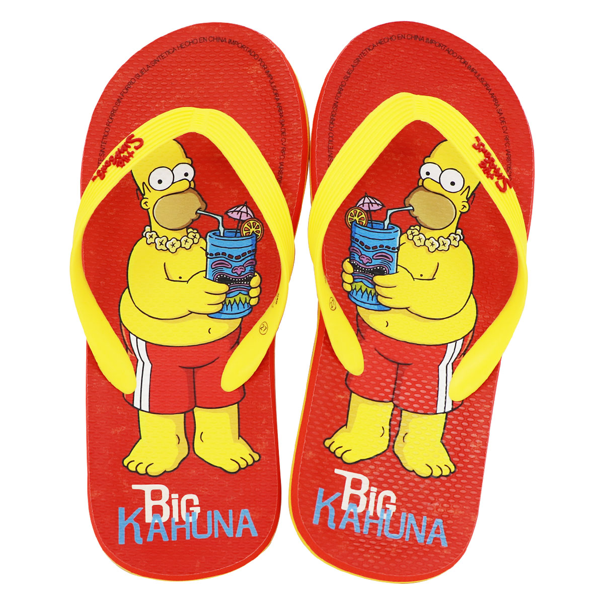 Foto 2 pulgar | Sandalias Para Hombre Los Simpson Homero Hawaiano