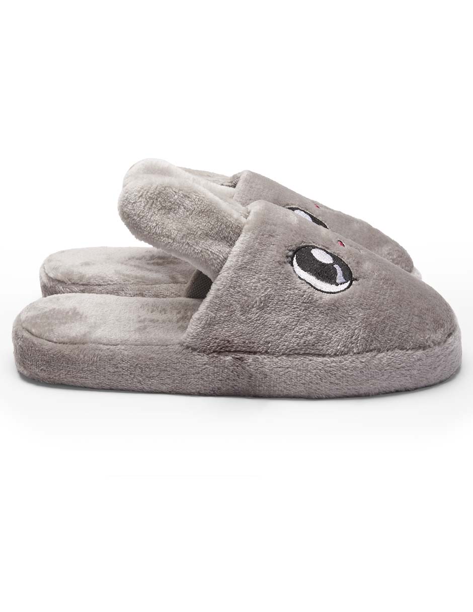 Foto 4 pulgar | Pantufla color Gris Figura de Conejo Erizo Clothing para Dama