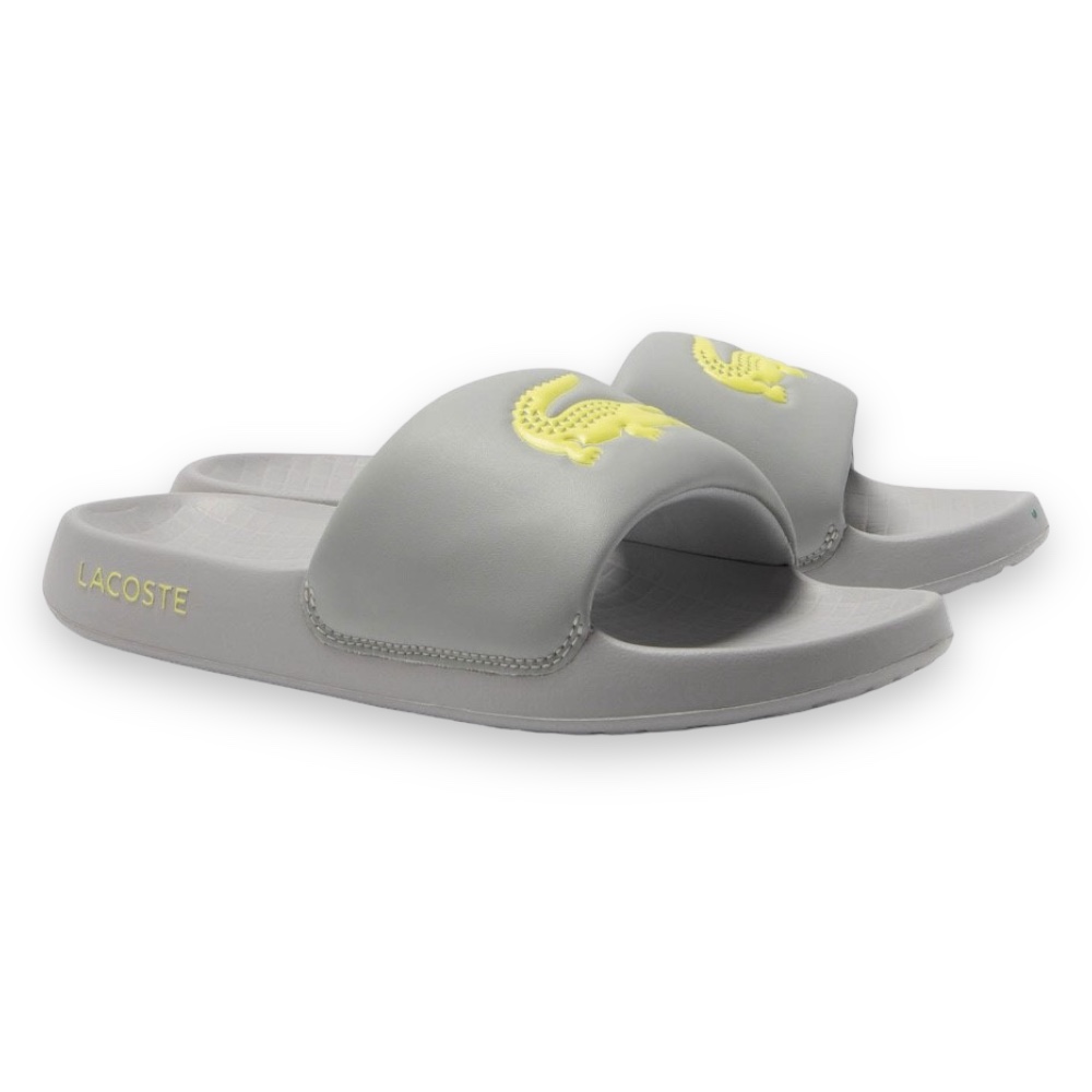 Foto 2 | Sandalia Lacoste Serve Slide Gris Con Verde Flourescente Hombre746cma0031lg1