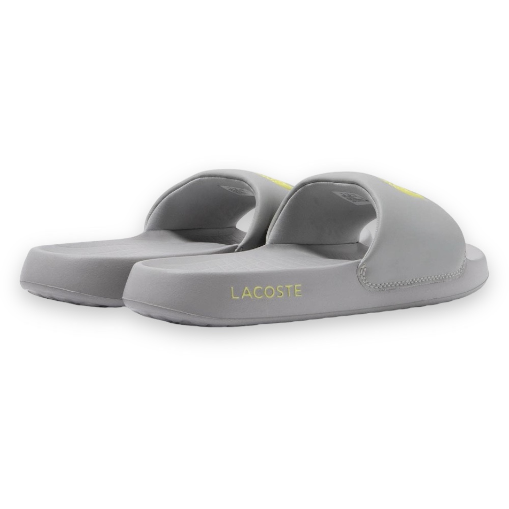 Foto 4 pulgar | Sandalia Lacoste Serve Slide Gris Con Verde Flourescente Hombre746cma0031lg1