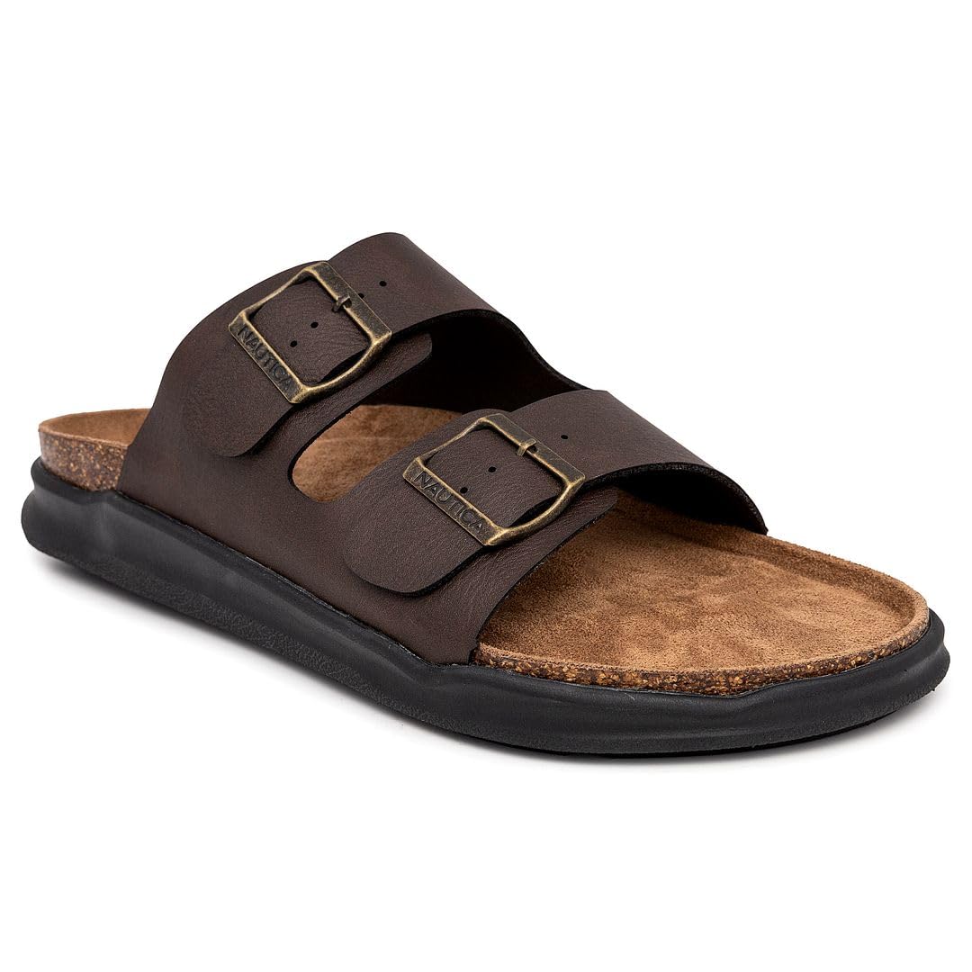 Foto 2 pulgar | Sandalias Nautica Triun 3 Con Doble Hebilla Slide Comfort Para Hombre, Color Marrón - Venta Internacional.