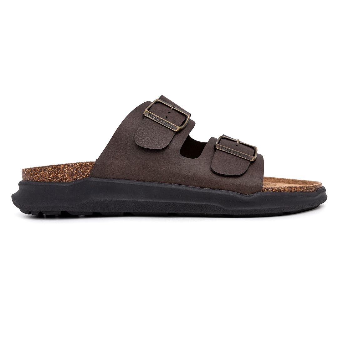 Foto 2 | Sandalias Nautica Triun 3 Con Doble Hebilla Slide Comfort Para Hombre, Color Marrón - Venta Internacional.