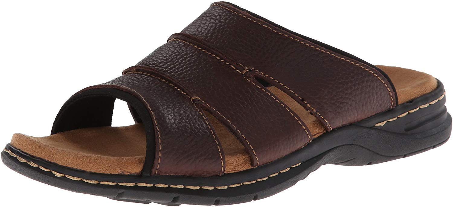 Sandalia Dr. Scholl's Gordon Para Hombre De Piel Marrón Talla 42 - Venta Internacional.