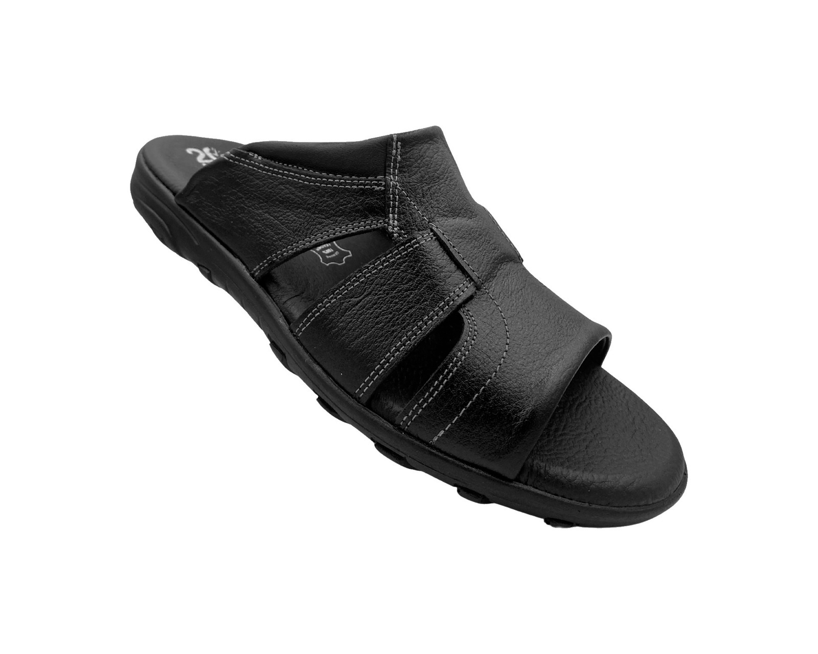 Foto 4 pulgar | Sandalia De Piel Negro Para Hombre Cómodo 20 Hrs 404