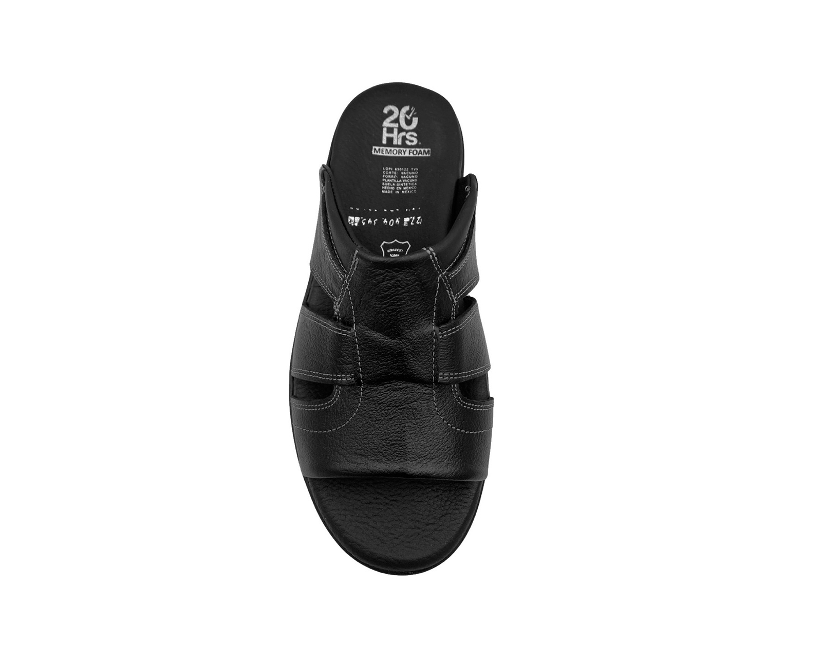 Foto 7 pulgar | Sandalia De Piel Negro Para Hombre Cómodo 20 Hrs 404