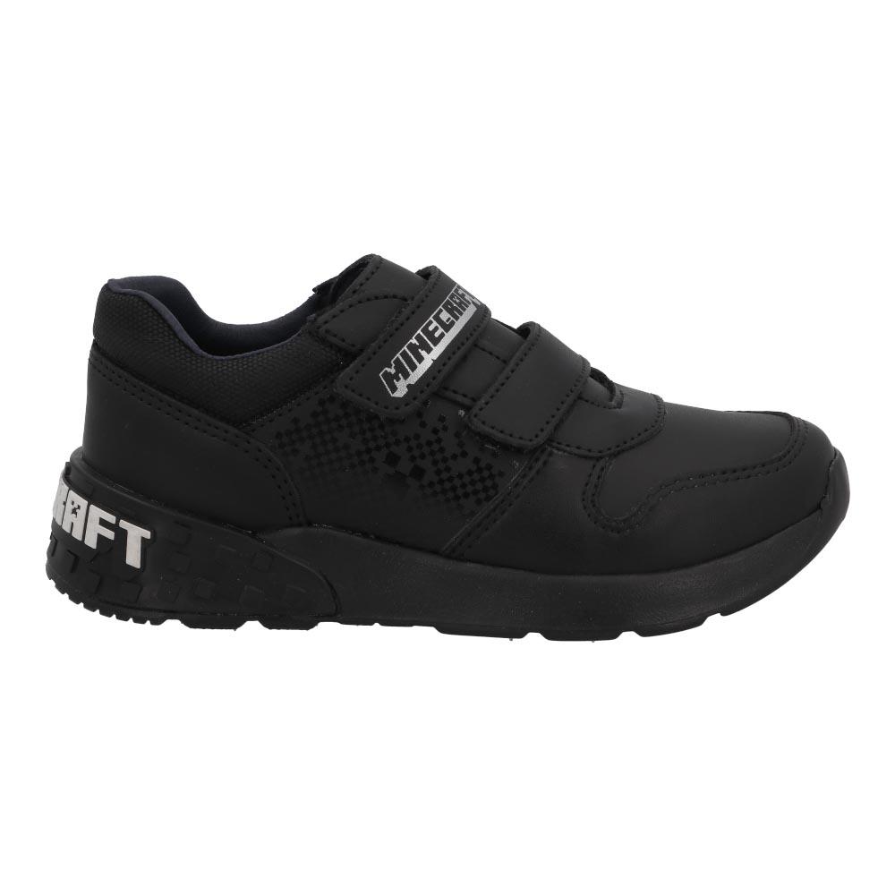 Tenis Niño Minecraft Tipo Escolar Velcro Negro