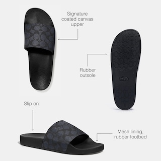 Foto 2 | Pool Slide Coach De Lona Revestida Para Hombre, Color Carbón, Talla 10 - Venta Internacional.