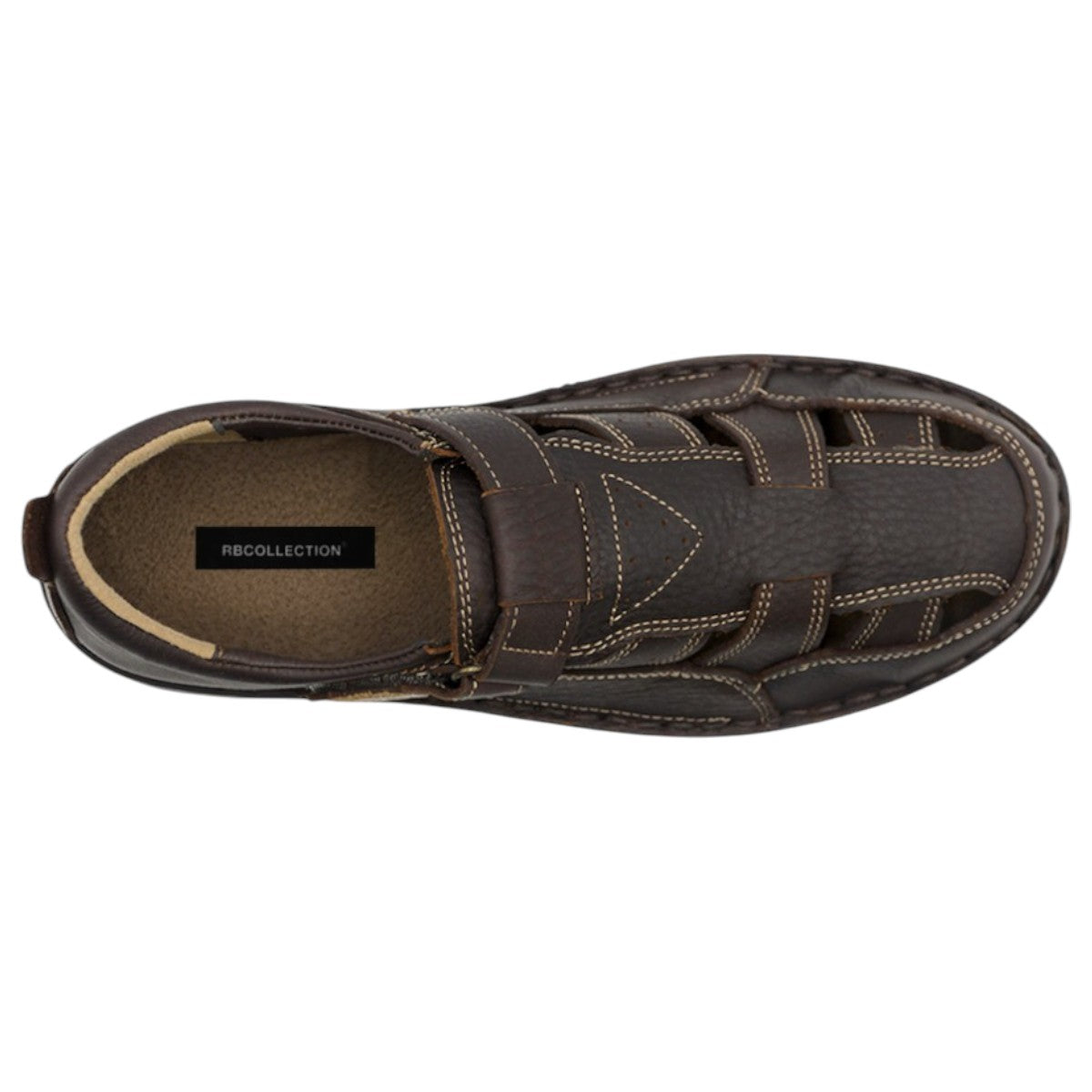 Foto 4 pulgar | Sandalias Casuales Exterior Piel Color Café Para Hombre De Rbcollection