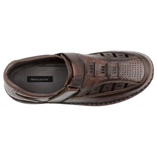 Foto 3 | Sandalias Casuales Exterior Piel Color Café Para Hombre De Rbcollection