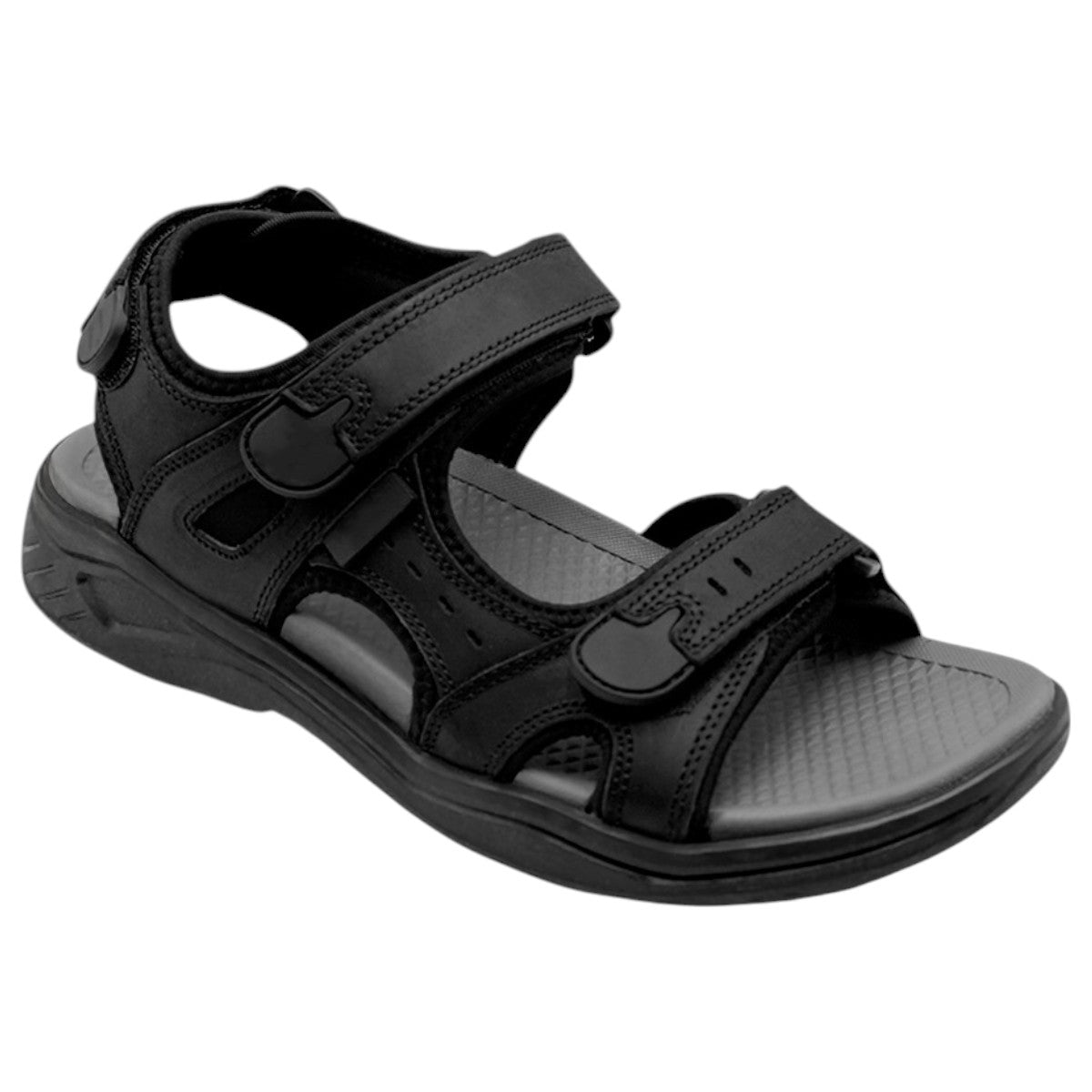 Sandalias Casuales Exterior Piel Color Negro Para Hombre De Rbcollection