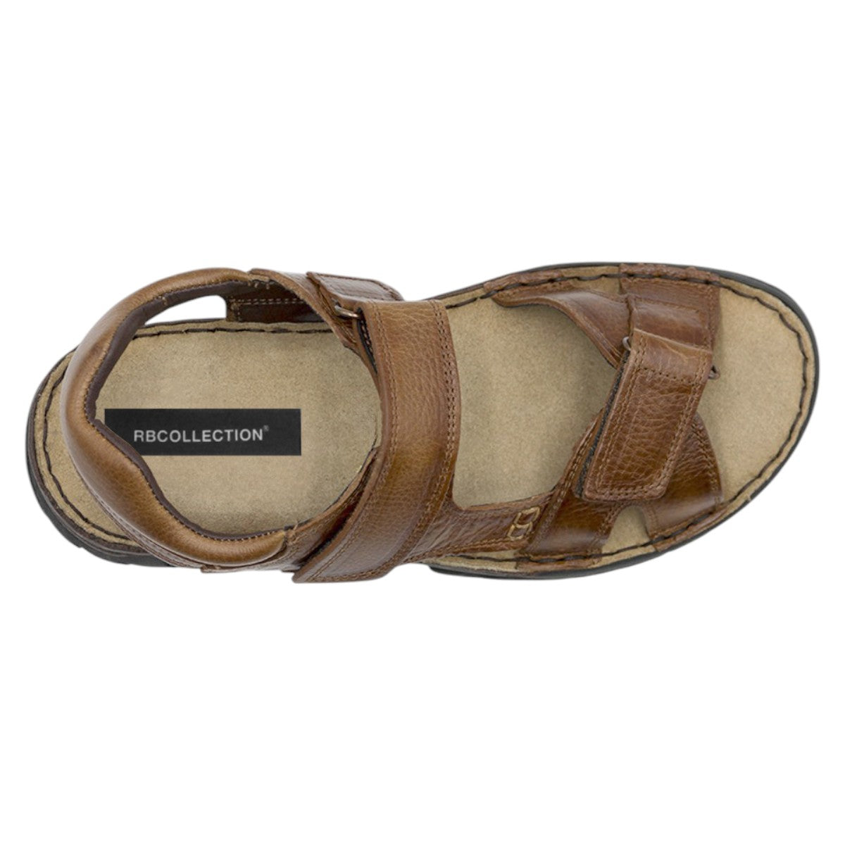Foto 4 pulgar | Sandalias Casuales Exterior Piel Color Café Para Hombre De Rbcollection