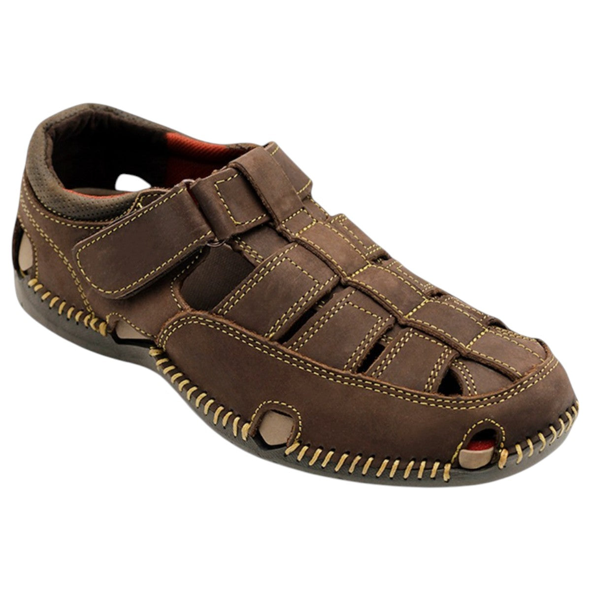 Sandalias Casuales Exterior Piel Color Café Para Hombre De Rbcollection