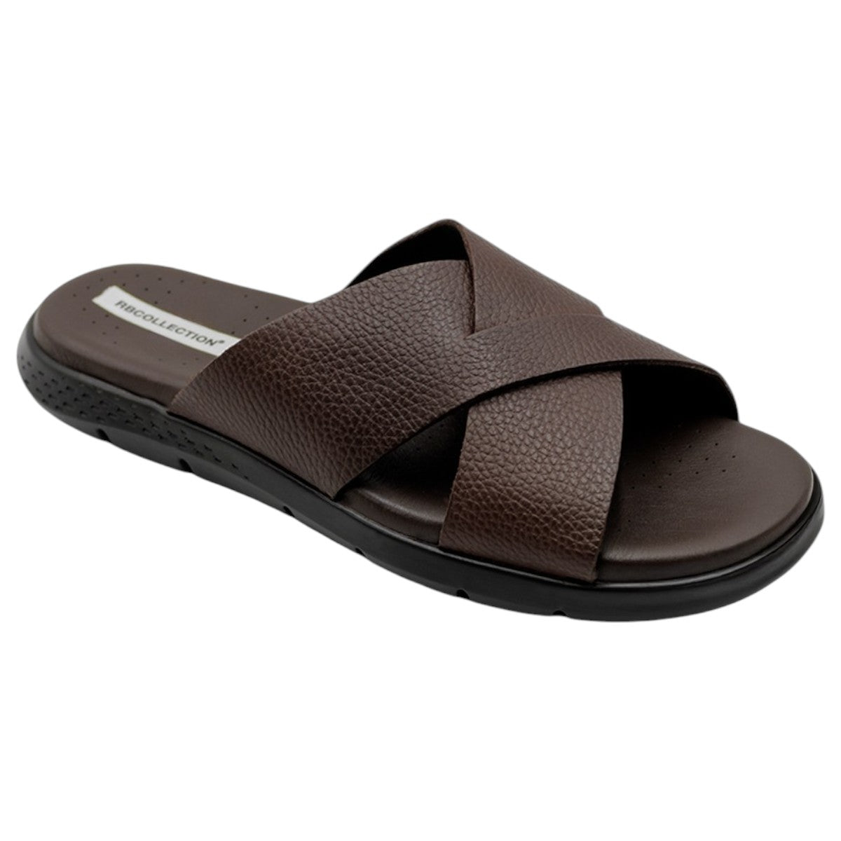 Sandalias Casuales Exterior Piel Color Café Para Hombre De Rbcollection