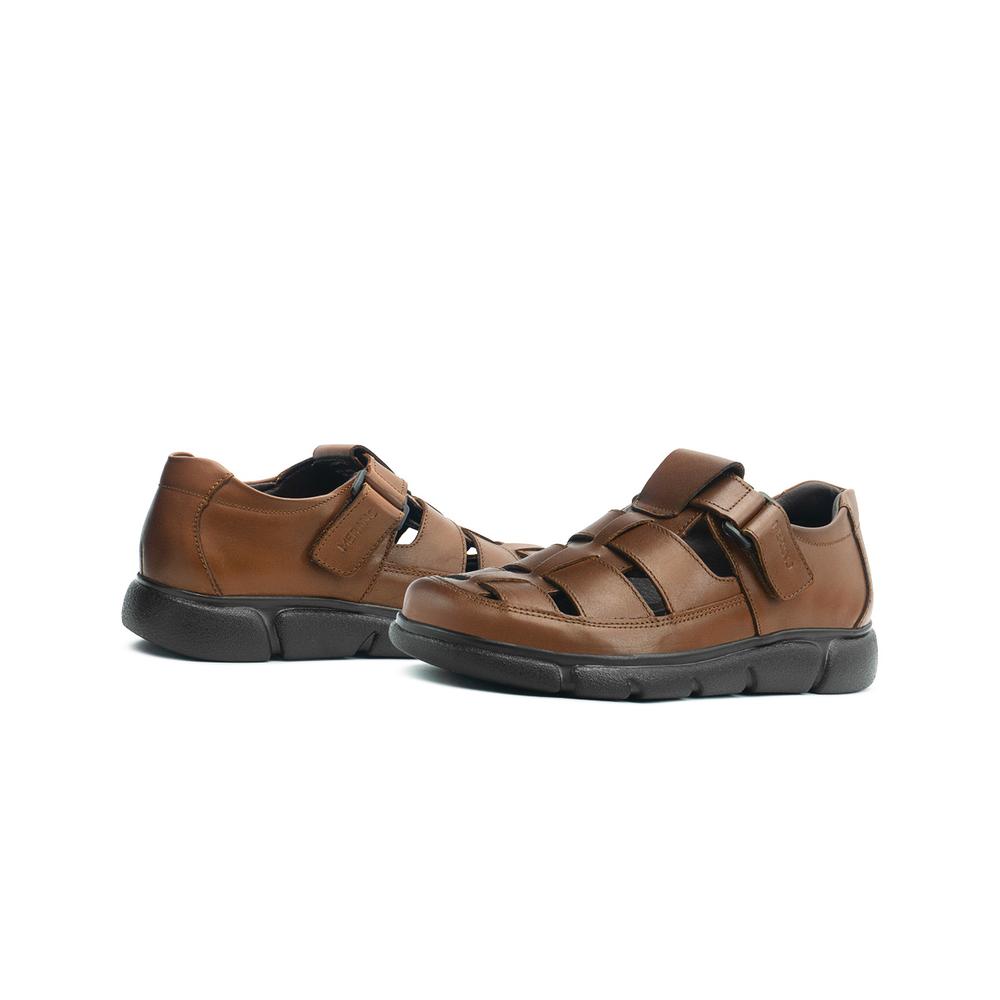 Foto 3 pulgar | Sandalia Merano Para Caballero En Piel Ajuste T Color Cognac Cafe