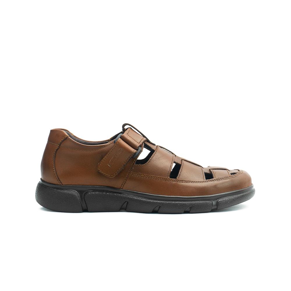 Foto 7 pulgar | Sandalia Merano Para Caballero En Piel Ajuste T Color Cognac Cafe