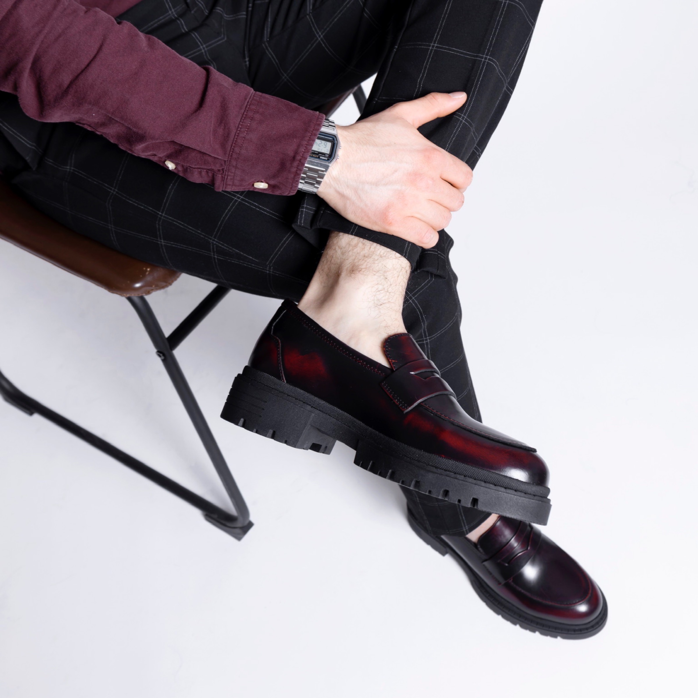 Foto 6 pulgar | Mocasín Dasalo de Piel Vacuno color Vino para Hombre