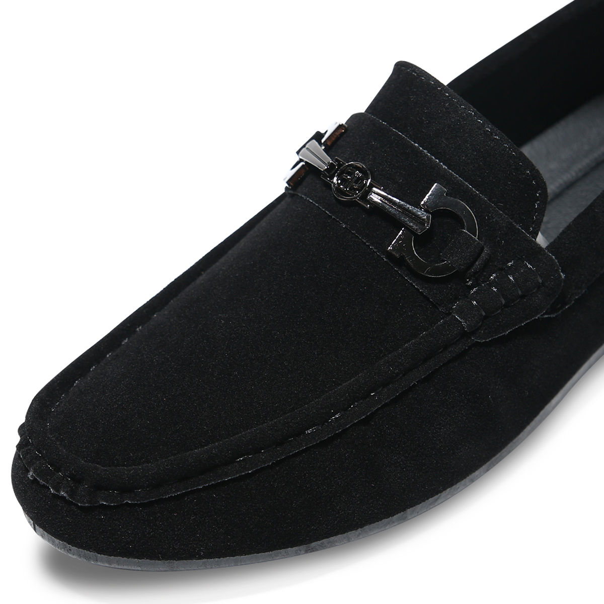 Foto 8 pulgar | Mocasines Elegantes De Vestir de Gamuza Negro para Hombre