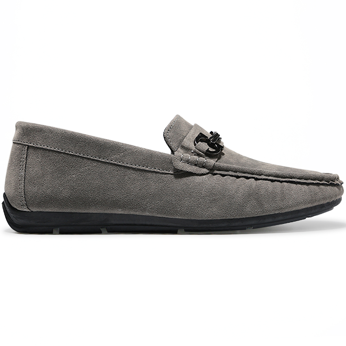 Foto 4 pulgar | Mocasines Elegantes De Vestir de Gamuza Gris para Hombre