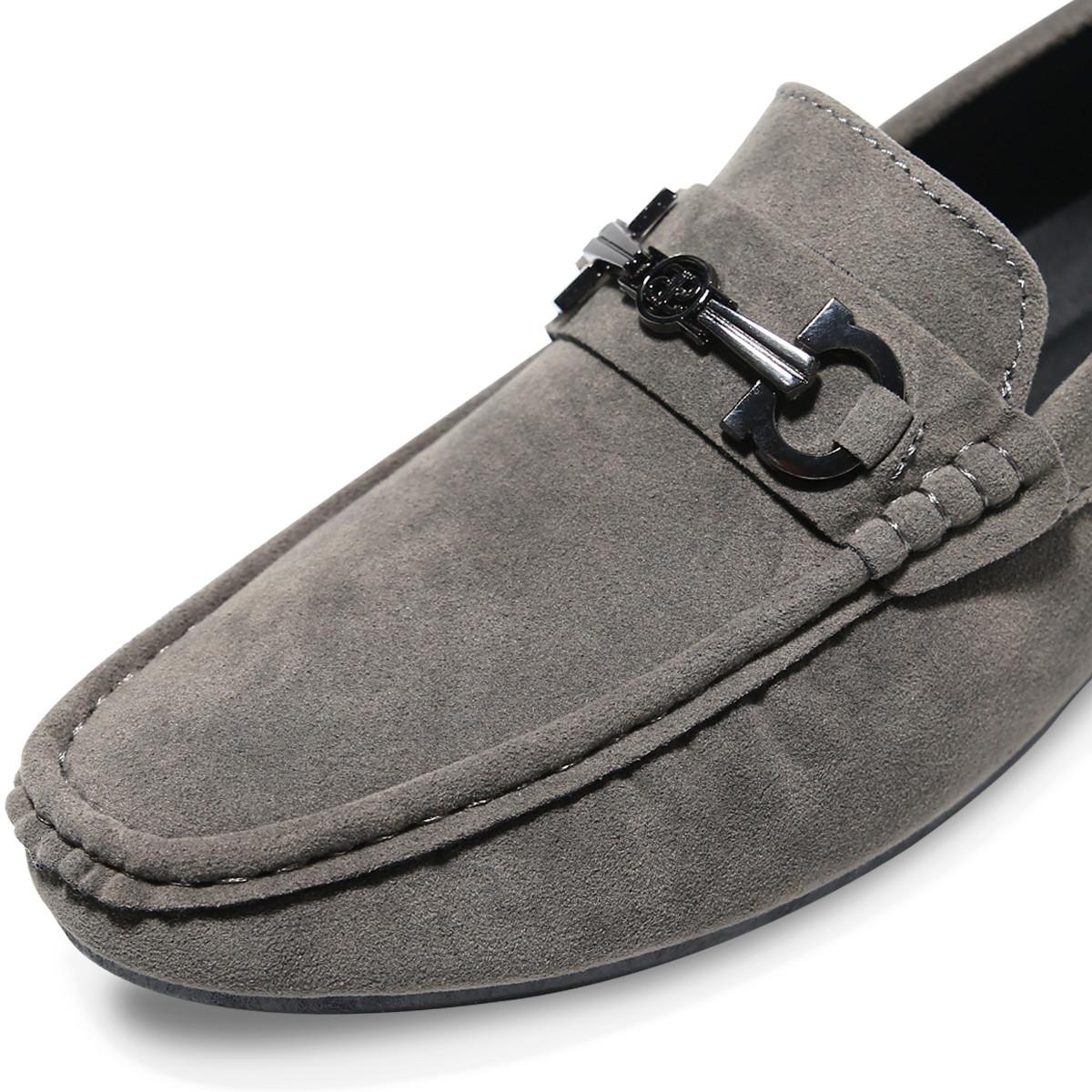 Foto 8 pulgar | Mocasines Elegantes De Vestir de Gamuza Gris para Hombre