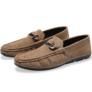 Foto 1 | Mocasines Elegantes De Vestir de Gamuza Marrón Claro para Hombre