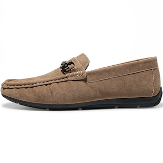 Foto 2 | Mocasines Elegantes De Vestir de Gamuza Marrón Claro para Hombre
