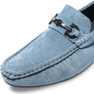 Foto 7 | Mocasines Elegantes de Vestir de Gamuza Azul para Hombre