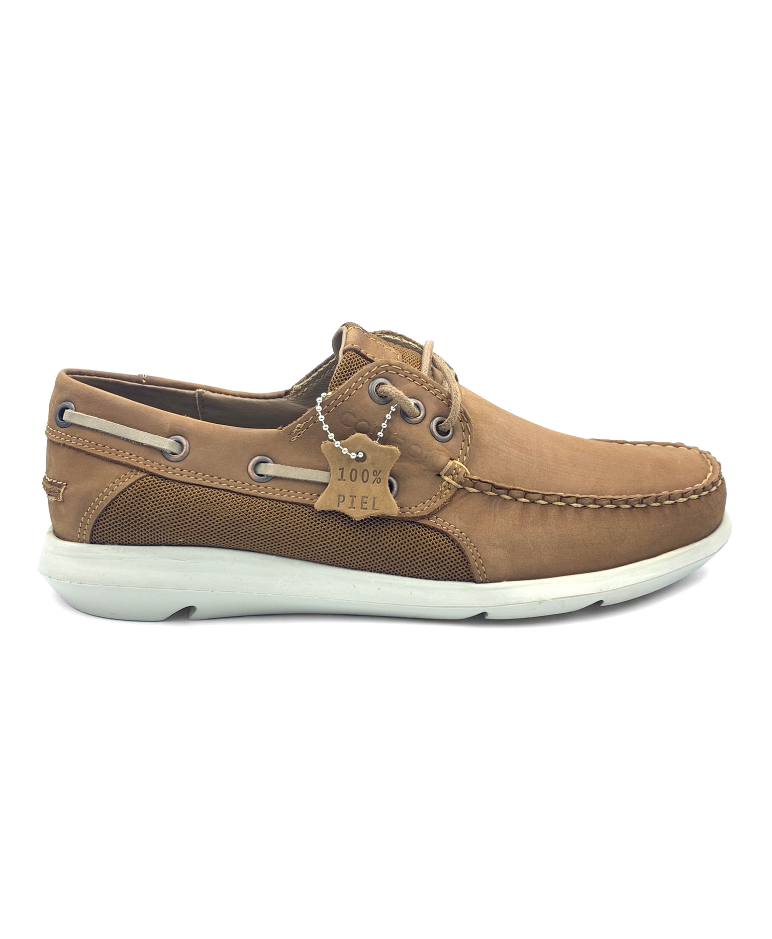 Mocasin Casual Comboni 8033 Color Bronce Nobuck Textil Malla Melle