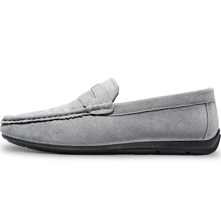 Foto 2 | Zapatos De Vestir Para Hombre Elegantes Mocasines Formales Gris Talla 7