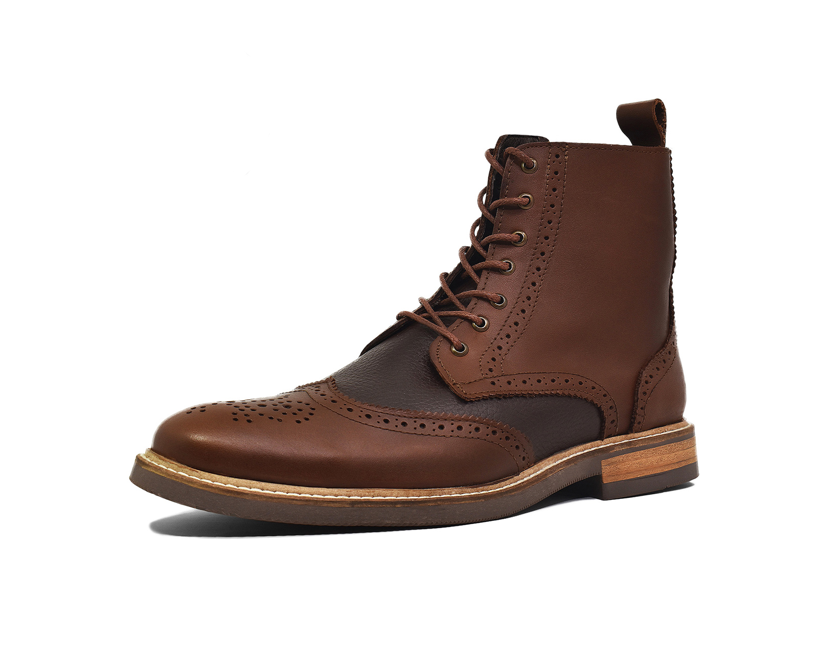 Foto 3 pulgar | Bota Bostoniana Warlock 8022 Café De Piel Para Hombre