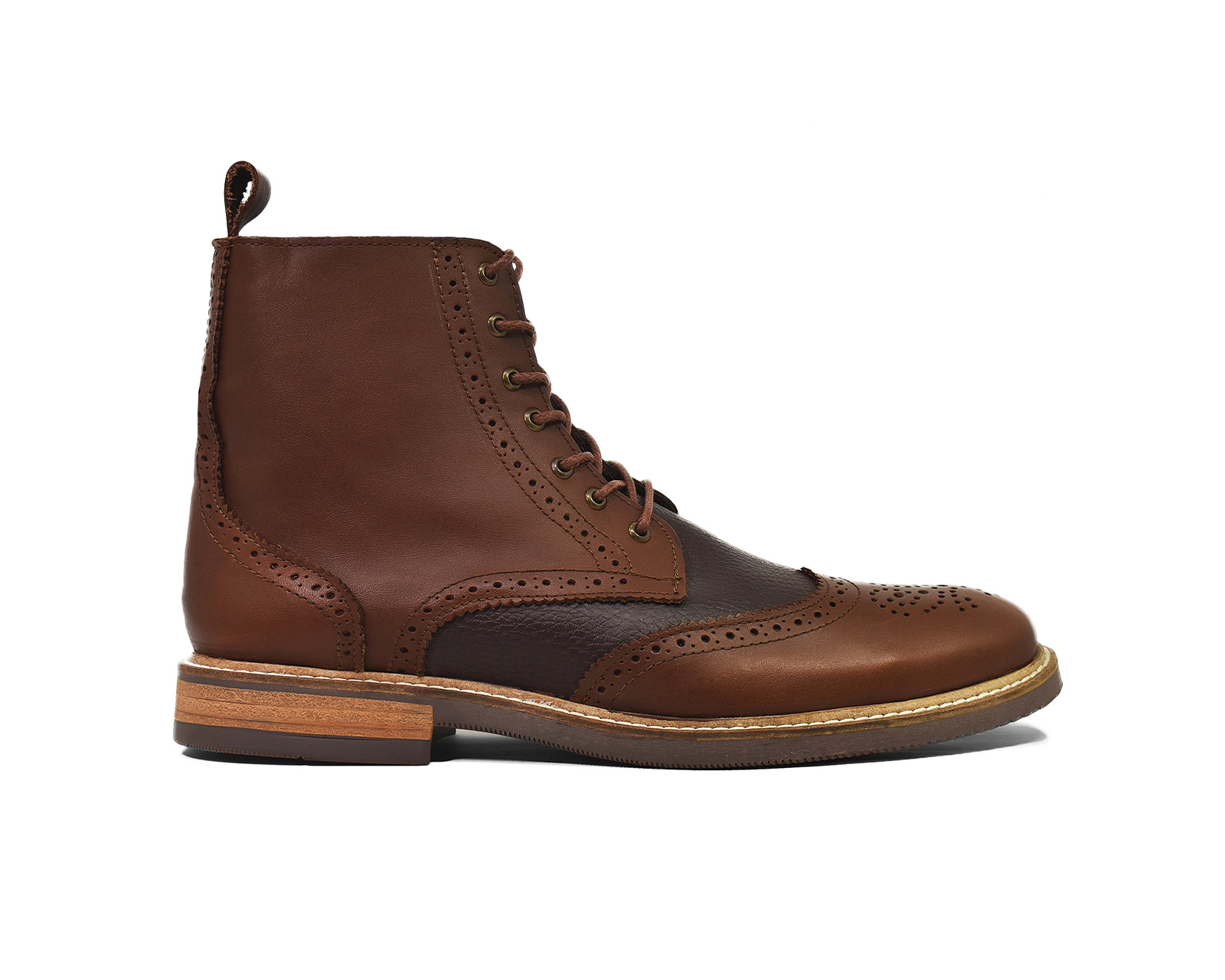 Foto 4 pulgar | Bota Bostoniana Warlock 8022 Café De Piel Para Hombre