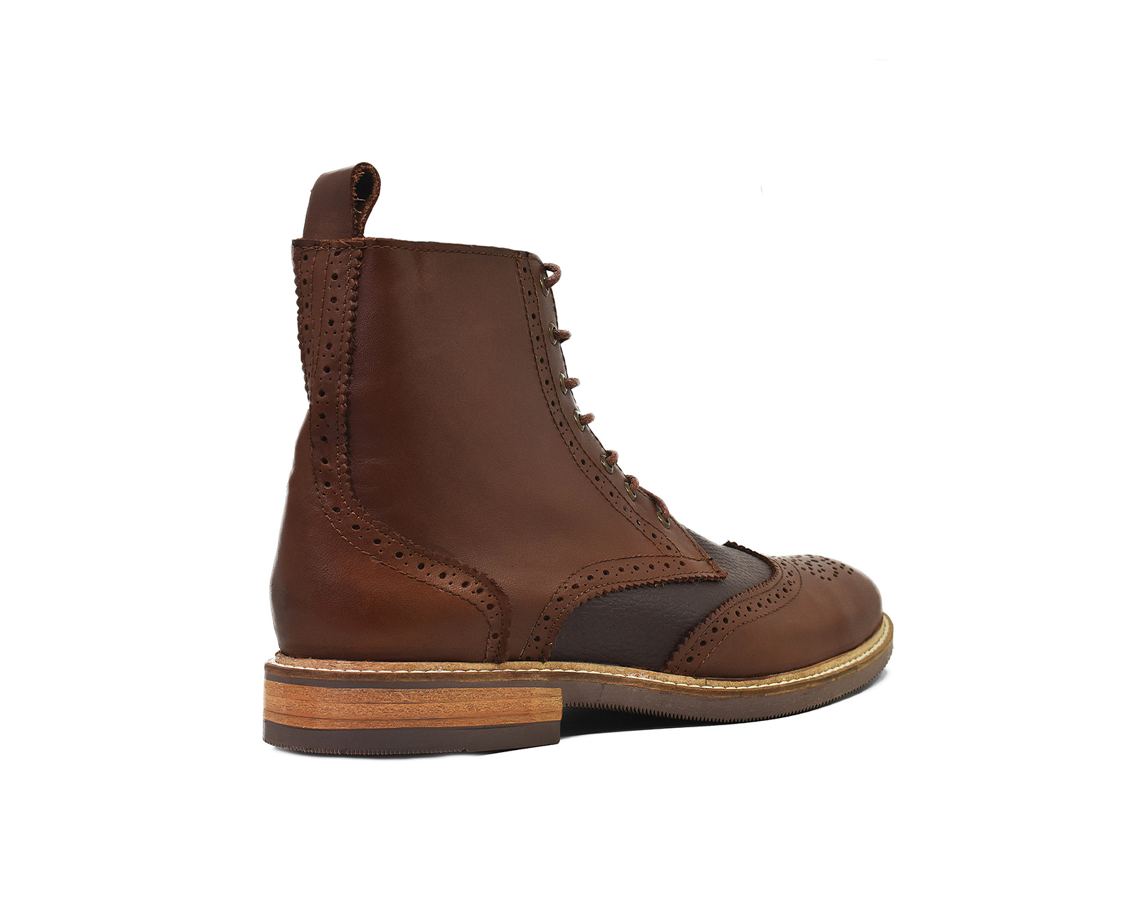 Foto 5 pulgar | Bota Bostoniana Warlock 8022 Café De Piel Para Hombre