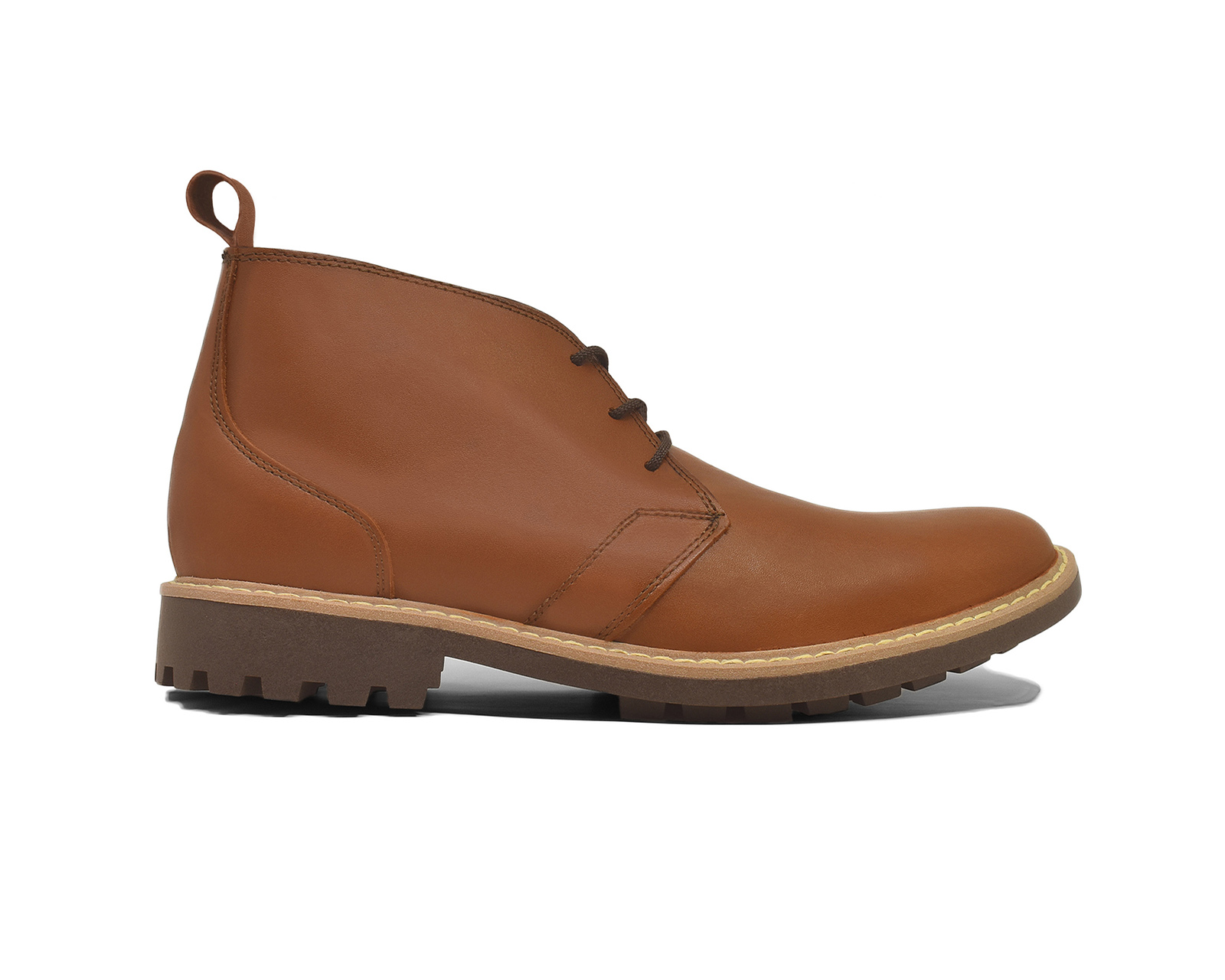 Foto 5 pulgar | Botín Warlock 4201 Caramel De Piel Para Hombre