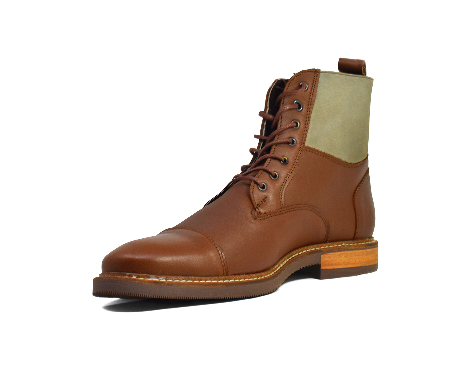 Foto 2 pulgar | Bota Warlock 8027 Café De Piel Para Hombre