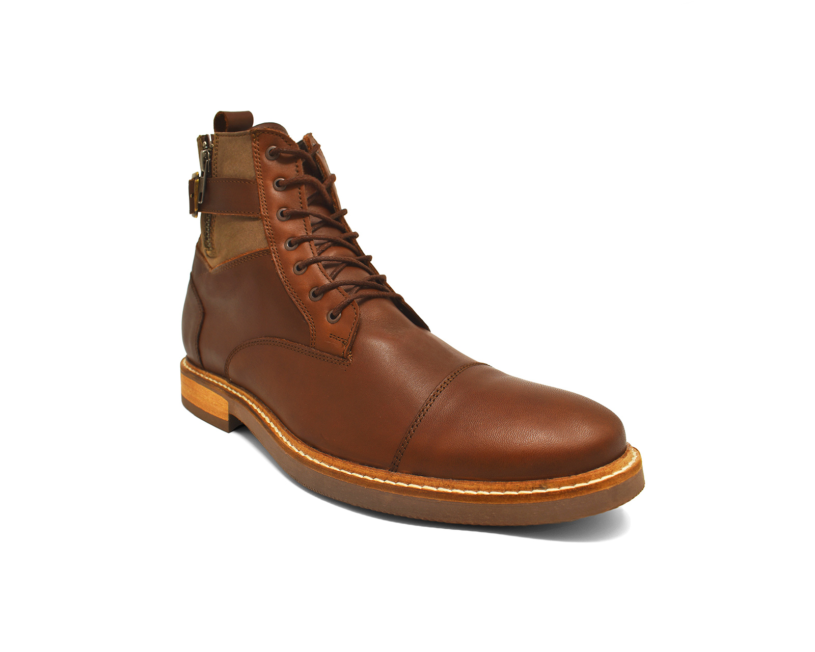 Foto 3 pulgar | Bota Warlock 8027 Café De Piel Para Hombre
