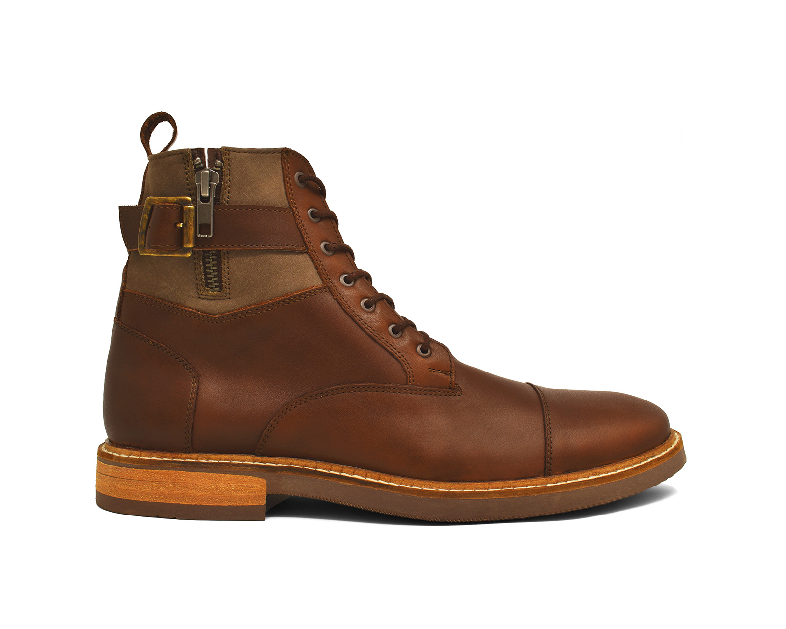 Foto 5 pulgar | Bota Warlock 8027 Café De Piel Para Hombre