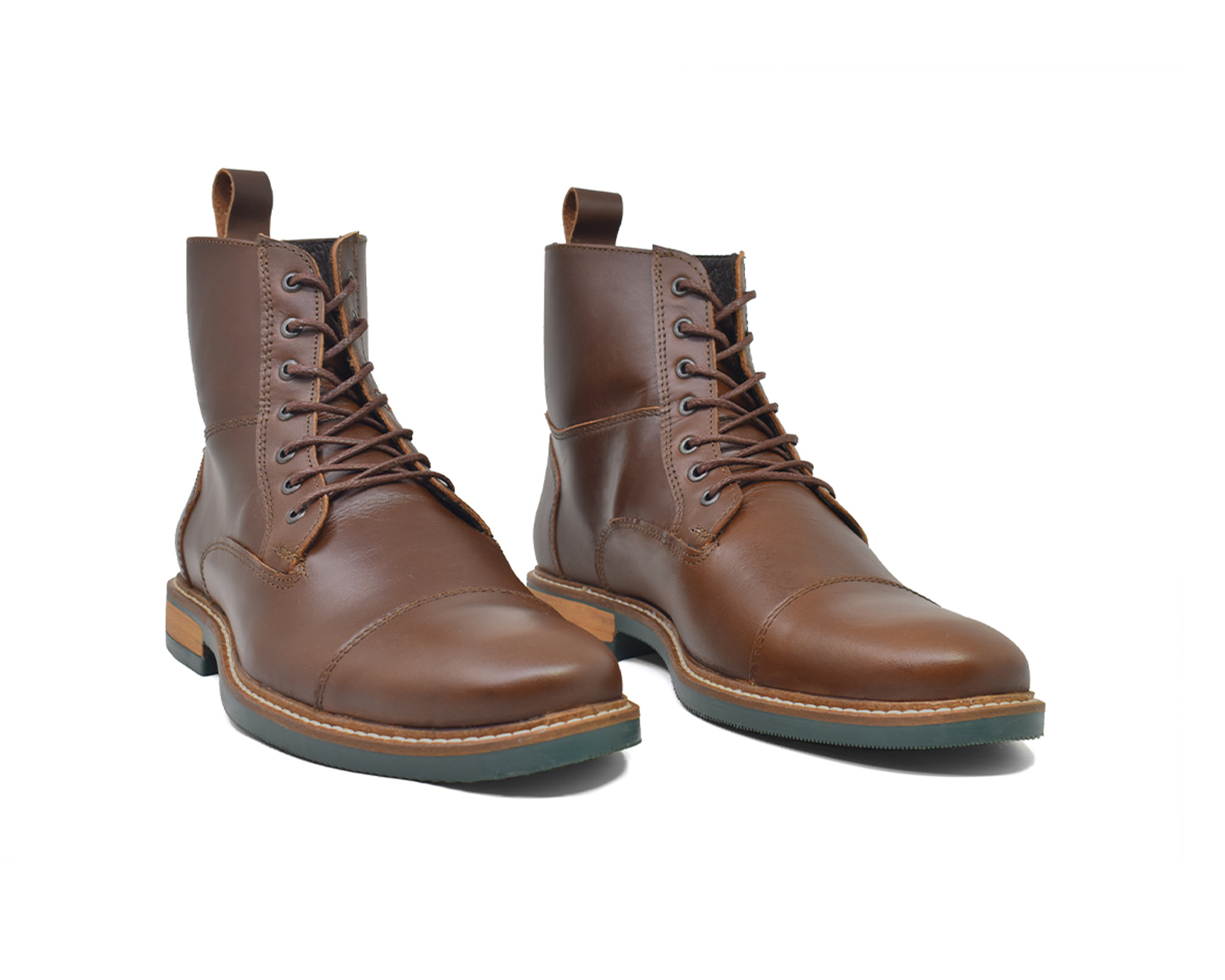 Foto 6 pulgar | Bota Warlock 8027 Café De Piel Para Hombre