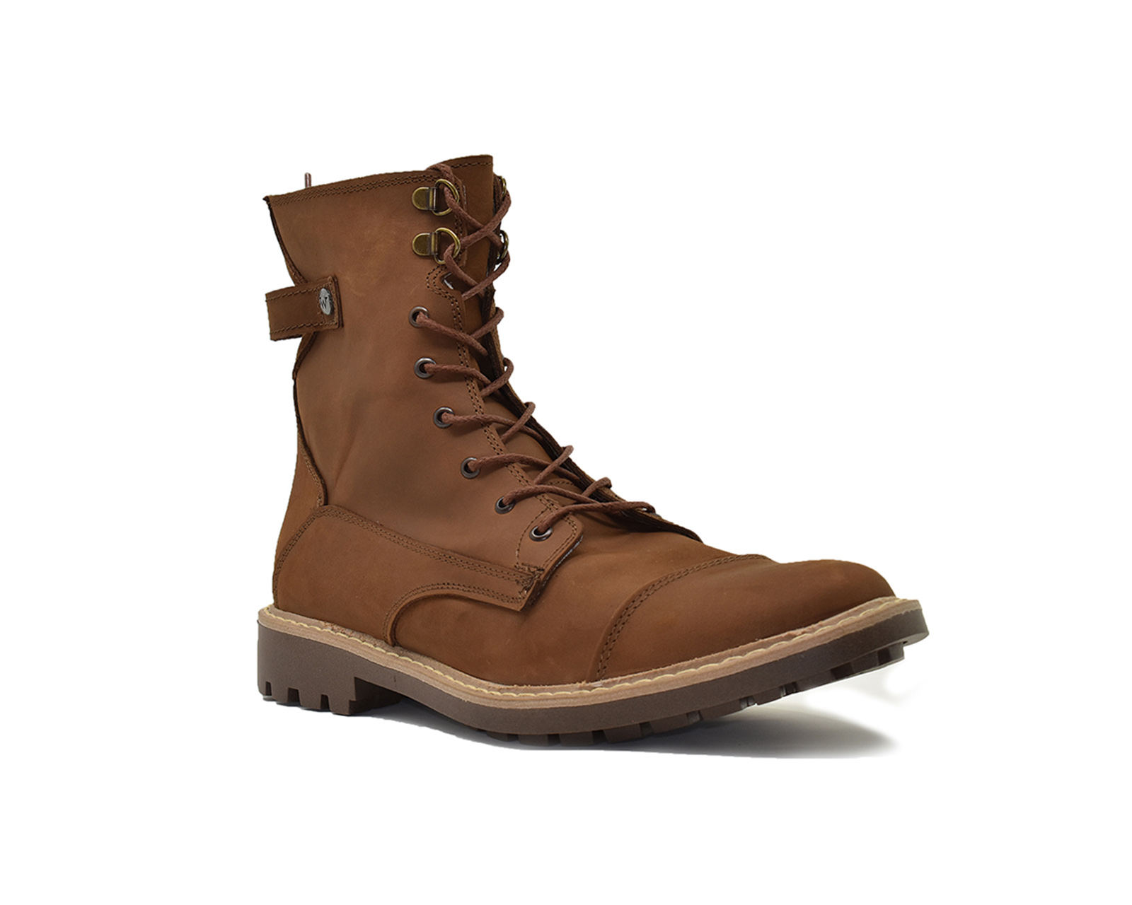 Foto 2 pulgar | Bota Warlock 4200 Café De Piel Para Hombre