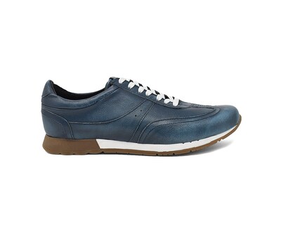 Foto 4 | Tenis Casual Warlock 2500 Azul Mezclilla De Piel Para Hombre.