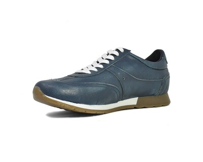 Foto 5 | Tenis Casual Warlock 2500 Azul Mezclilla De Piel Para Hombre.
