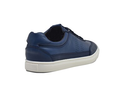 Foto 3 | Tenis Warlock 2043 Azul De Piel Pintado A Mano Para Hombre.