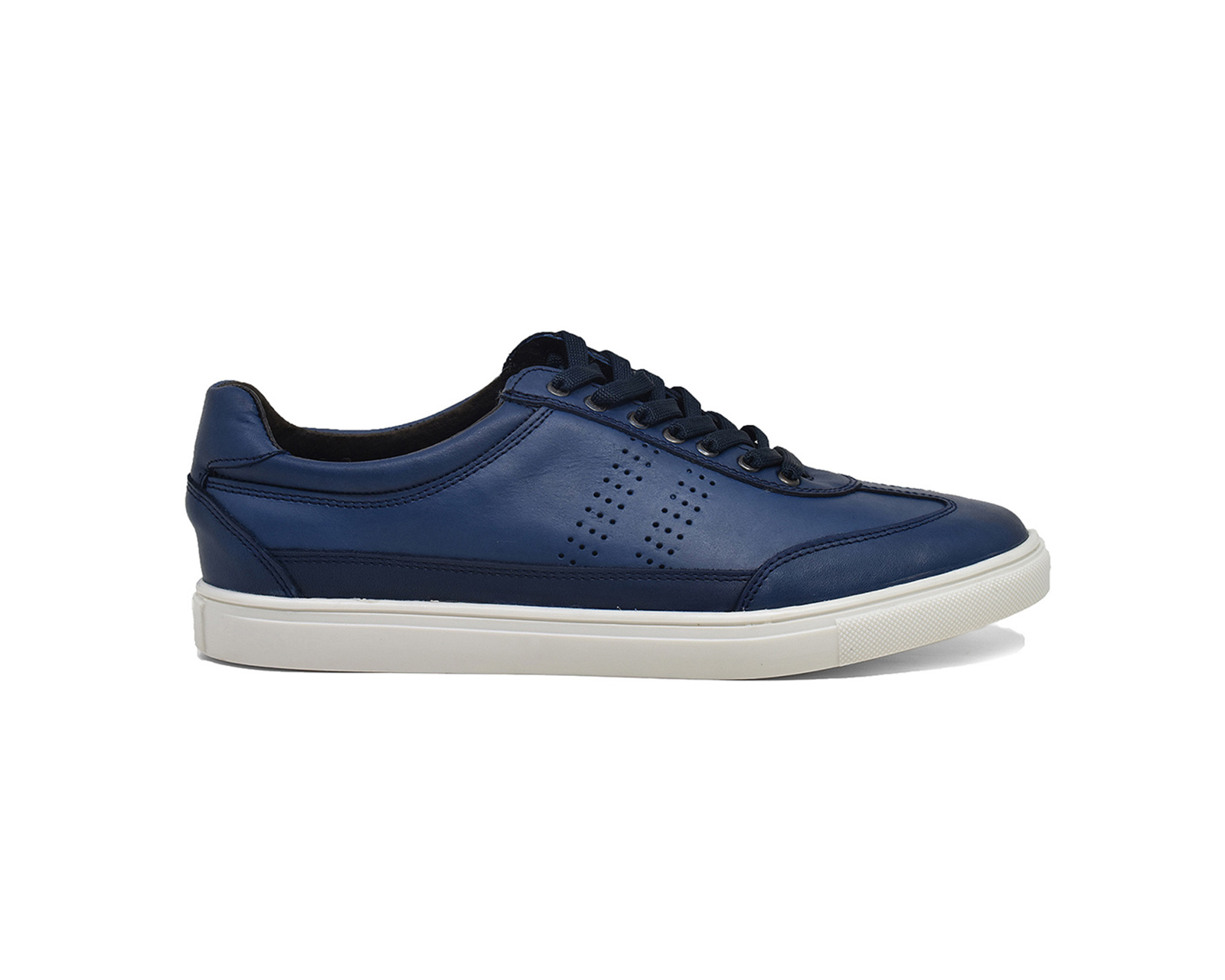 Foto 5 pulgar | Tenis Warlock 2043 Azul De Piel Pintado A Mano Para Hombre.