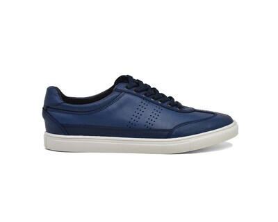 Foto 4 | Tenis Warlock 2043 Azul De Piel Pintado A Mano Para Hombre.